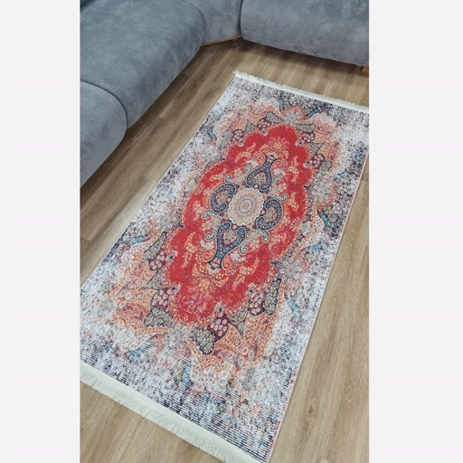 فرشینه | فرش چاپی برند حسن نیا چاپی مخمل شنل طرح سنتی وینتیج h236 (پس کرایه) فرشینه | فرش چاپی برند حسن نیا چاپی مخمل شنل طرح سنتی وینتیج h236 (پس کرایه) - Image 9