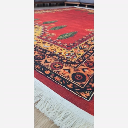 فرشینه | فرش چاپی برند حسن نیا مخمل بختیاری طرح سنتی لاکی F 112 (پس کرایه) فرشینه | فرش چاپی برند حسن نیا مخمل بختیاری طرح سنتی لاکی F 112 (پس کرایه) - Image 3