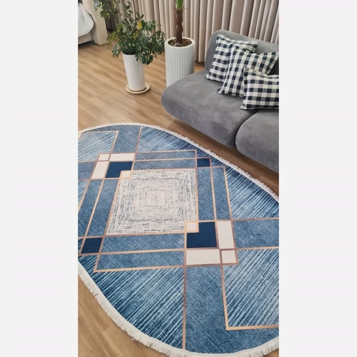 فرشینه | فرش چاپی برند حسن نیا چاپی هازان ترک ست آبی مدرن S12 (پس کرایه) فرشینه | فرش چاپی برند حسن نیا چاپی هازان ترک ست آبی مدرن S12 (پس کرایه) - Image 3
