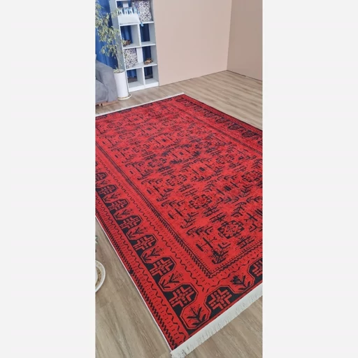 فرشینه | فرش چاپی برند حسن نیا چاپی هازان ترک قشقایی سنتی لاکی U452 (پس کرایه) فرشینه | فرش چاپی برند حسن نیا چاپی هازان ترک قشقایی سنتی لاکی U452 (پس کرایه) - Image 7