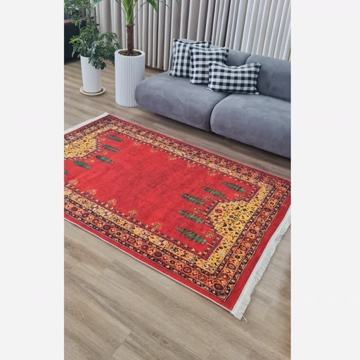 فرشینه | فرش چاپی برند حسن نیا مخمل بختیاری طرح سنتی لاکی F 112 (پس کرایه) فرشینه | فرش چاپی برند حسن نیا مخمل بختیاری طرح سنتی لاکی F 112 (پس کرایه) - Image 4