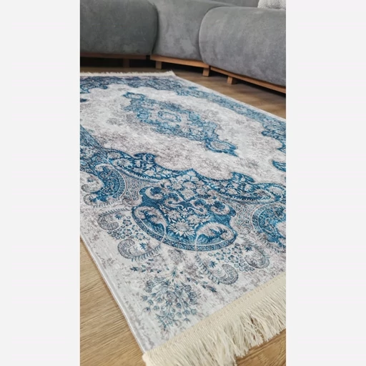 فرشینه | فرش چاپی برند حسن نیا چاپی هازان ترک طرح آبی درباری h227 (پس کرایه) فرشینه | فرش چاپی برند حسن نیا چاپی هازان ترک طرح آبی درباری h227 (پس کرایه) - Image 10