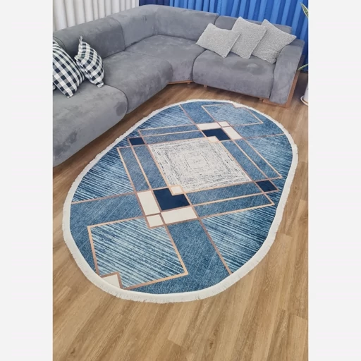 فرشینه | فرش چاپی برند حسن نیا چاپی هازان ترک ست آبی مدرن S12 (پس کرایه) فرشینه | فرش چاپی برند حسن نیا چاپی هازان ترک ست آبی مدرن S12 (پس کرایه) - Image 7