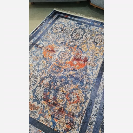 فرشینه | فرش چاپی برند حسن نیا چاپی هازان ترک آبی مدرن کدh395 (پس کرایه) فرشینه | فرش چاپی برند حسن نیا چاپی هازان ترک آبی مدرن کدh395 (پس کرایه) - Image 5