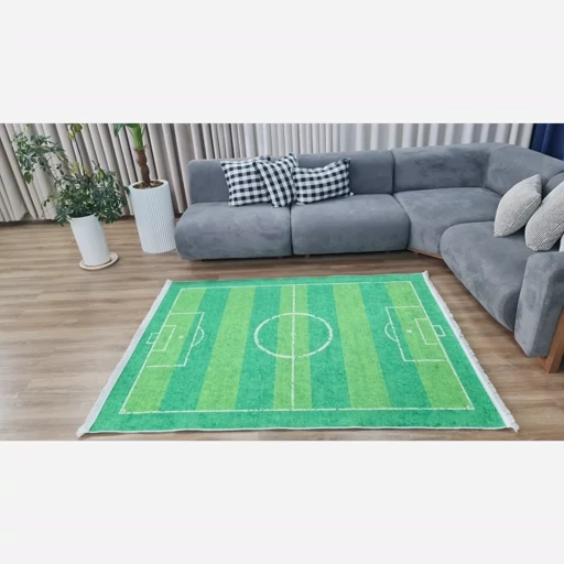 فرشینه | فرش چاپی برند حسن نیا چاپی کودک طرح زمین چمن فوتبال C154 (پس کرایه) فرشینه | فرش چاپی برند حسن نیا چاپی کودک طرح زمین چمن فوتبال C154 (پس کرایه) - Image 4