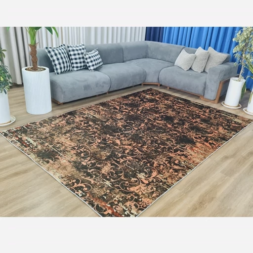 فرشینه | فرش چاپی برند حسن نیا چاپی مخمل مدرن افشان وینتیج (پس کرایه) فرشینه | فرش چاپی برند حسن نیا چاپی مخمل مدرن افشان وینتیج (پس کرایه) - Image 9