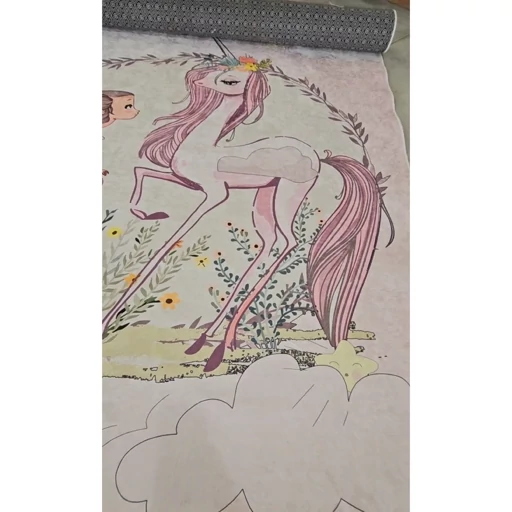 فرشینه | فرش چاپی برند حسن نیا کودک دخترانه طرح اسب تک شاخ زمینه صورتی کد C165 (پس کرایه) فرشینه | فرش چاپی برند حسن نیا کودک دخترانه طرح اسب تک شاخ زمینه صورتی کد C165 (پس کرایه) - Image 3