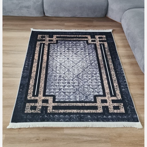 فرشینه | فرش چاپی برند حسن نیا چاپی هازان ترک زمینه تیره h431 (پس کرایه) فرشینه | فرش چاپی برند حسن نیا چاپی هازان ترک زمینه تیره h431 (پس کرایه) - Image 2