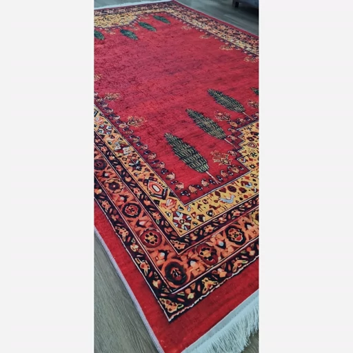 فرشینه | فرش چاپی برند حسن نیا مخمل بختیاری طرح سنتی لاکی F 112 (پس کرایه) فرشینه | فرش چاپی برند حسن نیا مخمل بختیاری طرح سنتی لاکی F 112 (پس کرایه) - Image 5