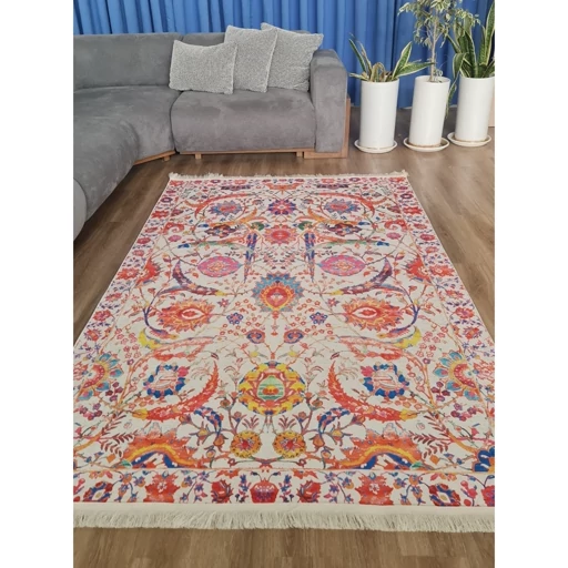 فرشینه | فرش چاپی برند حسن نیا چاپی هازان ترک طرح ابریشمی سنتی 093 (پس کرایه) فرشینه | فرش چاپی برند حسن نیا چاپی هازان ترک طرح ابریشمی سنتی 093 (پس کرایه) - Image 2