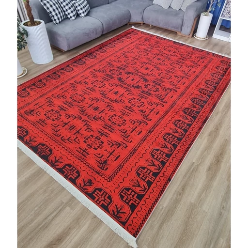 فرشینه | فرش چاپی برند حسن نیا چاپی هازان ترک قشقایی سنتی لاکی U452 (پس کرایه) فرشینه | فرش چاپی برند حسن نیا چاپی هازان ترک قشقایی سنتی لاکی U452 (پس کرایه)