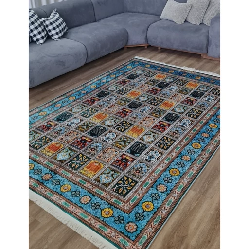 فرشینه | فرش چاپی برند حسن نیا هازان ترک طرح سنتی خشتی F 113 (پس کرایه) فرشینه | فرش چاپی برند حسن نیا هازان ترک طرح سنتی خشتی F 113 (پس کرایه)