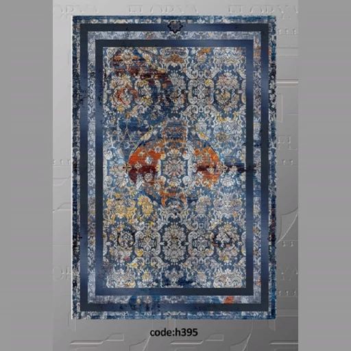 فرشینه | فرش چاپی برند حسن نیا چاپی هازان ترک آبی مدرن کدh395 (پس کرایه) فرشینه | فرش چاپی برند حسن نیا چاپی هازان ترک آبی مدرن کدh395 (پس کرایه) - Image 8