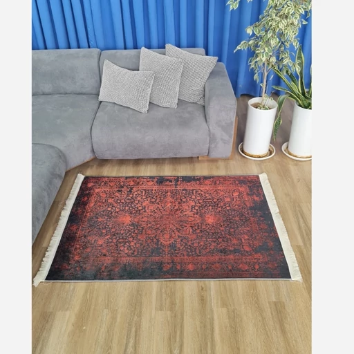 فرشینه | فرش چاپی برند حسن نیا چاپی هازان ترک قرمز لاکی تیره U135 (پس کرایه) فرشینه | فرش چاپی برند حسن نیا چاپی هازان ترک قرمز لاکی تیره U135 (پس کرایه) - Image 2