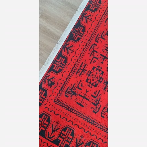 فرشینه | فرش چاپی برند حسن نیا چاپی هازان ترک قشقایی سنتی لاکی U452 (پس کرایه) فرشینه | فرش چاپی برند حسن نیا چاپی هازان ترک قشقایی سنتی لاکی U452 (پس کرایه) - Image 6