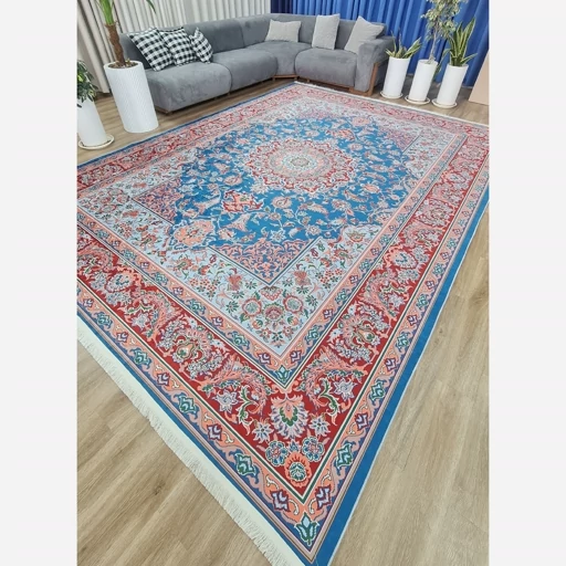 فرشینه | فرش چاپی برند حسن نیا چاپی مخمل طرح ابریشمی (پس کرایه) فرشینه | فرش چاپی برند حسن نیا چاپی مخمل طرح ابریشمی (پس کرایه) - Image 7