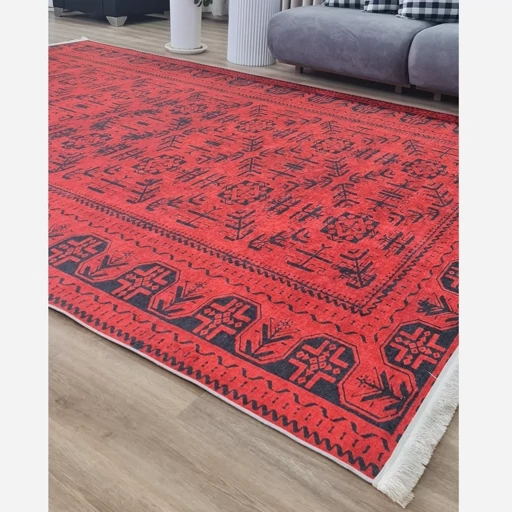 فرشینه | فرش چاپی برند حسن نیا چاپی هازان ترک قشقایی سنتی لاکی U452 (پس کرایه) فرشینه | فرش چاپی برند حسن نیا چاپی هازان ترک قشقایی سنتی لاکی U452 (پس کرایه) - Image 5