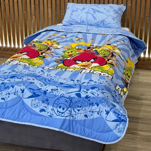 ست کامل ژورنالی روتختی 4 تیکه طرح انگری بردز آبی (پس کرایه) ست کامل ژورنالی روتختی 4 تیکه طرح انگری بردز آبی (پس کرایه) - Image 2