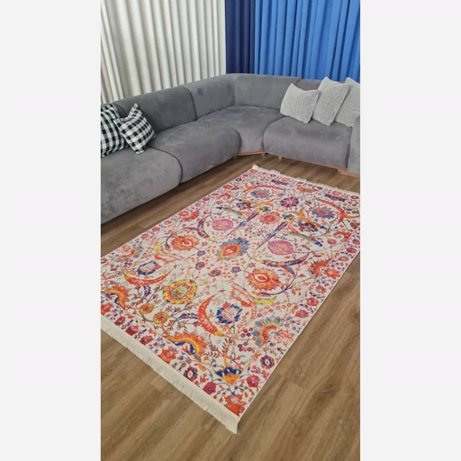 فرشینه | فرش چاپی برند حسن نیا چاپی هازان ترک طرح ابریشمی سنتی 093 (پس کرایه) فرشینه | فرش چاپی برند حسن نیا چاپی هازان ترک طرح ابریشمی سنتی 093 (پس کرایه) - Image 5