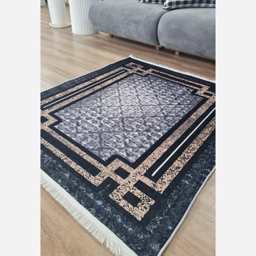 فرشینه | فرش چاپی برند حسن نیا چاپی هازان ترک زمینه تیره h431 (پس کرایه) فرشینه | فرش چاپی برند حسن نیا چاپی هازان ترک زمینه تیره h431 (پس کرایه) - Image 5