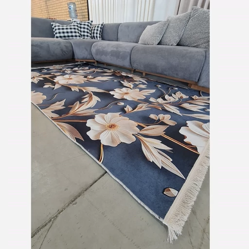 فرشینه | فرش چاپی برند حسن نیا چاپی هازان ترک طرح گل سه بعدی کد 9107 (پس کرایه) فرشینه | فرش چاپی برند حسن نیا چاپی هازان ترک طرح گل سه بعدی کد 9107 (پس کرایه) - Image 3
