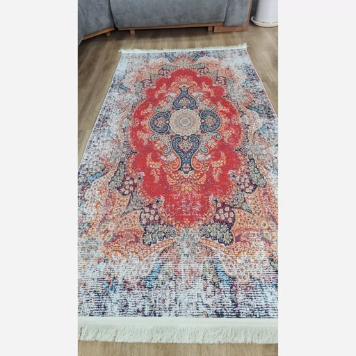 فرشینه | فرش چاپی برند حسن نیا چاپی مخمل شنل طرح سنتی وینتیج h236 (پس کرایه) فرشینه | فرش چاپی برند حسن نیا چاپی مخمل شنل طرح سنتی وینتیج h236 (پس کرایه) - Image 8