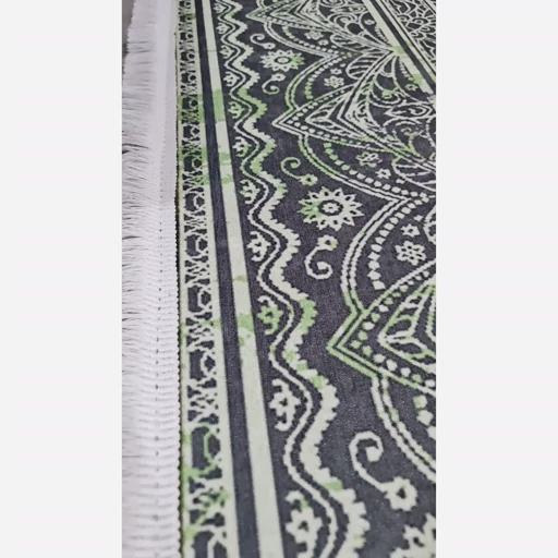 فرشینه حسن نیا طرح سنتی رنگ سبز جنس مخمل برند حسن نیا h560 (پس کرایه) فرشینه حسن نیا طرح سنتی رنگ سبز جنس مخمل برند حسن نیا h560 (پس کرایه) - Image 2