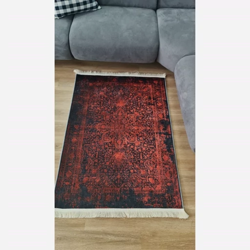 فرشینه | فرش چاپی برند حسن نیا چاپی هازان ترک قرمز لاکی تیره U135 (پس کرایه) فرشینه | فرش چاپی برند حسن نیا چاپی هازان ترک قرمز لاکی تیره U135 (پس کرایه) - Image 6