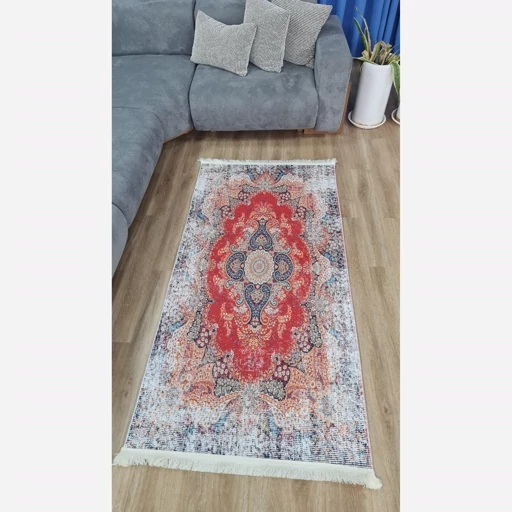 فرشینه | فرش چاپی برند حسن نیا چاپی مخمل شنل طرح سنتی وینتیج h236 (پس کرایه) فرشینه | فرش چاپی برند حسن نیا چاپی مخمل شنل طرح سنتی وینتیج h236 (پس کرایه) - Image 7