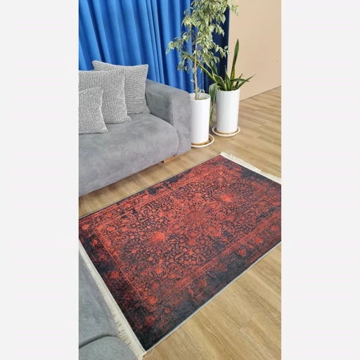 فرشینه | فرش چاپی برند حسن نیا چاپی هازان ترک قرمز لاکی تیره U135 (پس کرایه) فرشینه | فرش چاپی برند حسن نیا چاپی هازان ترک قرمز لاکی تیره U135 (پس کرایه) - Image 5