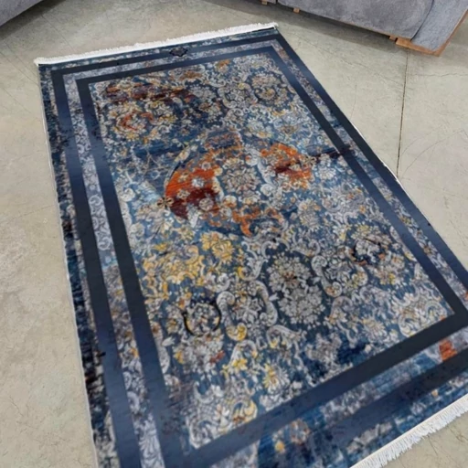 فرشینه | فرش چاپی برند حسن نیا چاپی هازان ترک آبی مدرن کدh395 (پس کرایه) فرشینه | فرش چاپی برند حسن نیا چاپی هازان ترک آبی مدرن کدh395 (پس کرایه) - Image 7