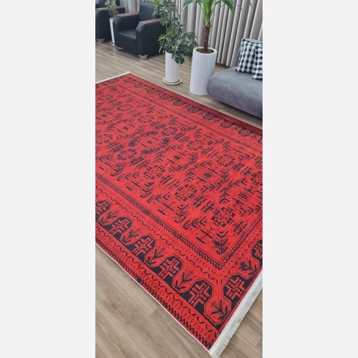 فرشینه | فرش چاپی برند حسن نیا چاپی هازان ترک قشقایی سنتی لاکی U452 (پس کرایه) فرشینه | فرش چاپی برند حسن نیا چاپی هازان ترک قشقایی سنتی لاکی U452 (پس کرایه) - Image 3