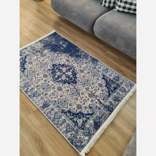 فرشینه | فرش چاپی برند حسن نیا چاپی هازان ترک وینتیج سرمه ای M248 (پس کرایه) فرشینه | فرش چاپی برند حسن نیا چاپی هازان ترک وینتیج سرمه ای M248 (پس کرایه) - Image 3