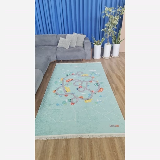 فرشینه | فرش چاپی برند حسن نیا چاپی کودک هازان ترک طرح جاده (پس کرایه) فرشینه | فرش چاپی برند حسن نیا چاپی کودک هازان ترک طرح جاده (پس کرایه) - Image 5