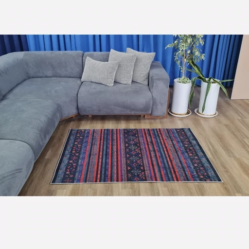 فرشینه | فرش چاپی برند حسن نیا هازان ترک طرح سنتی گبه کد U240 (پس کرایه) فرشینه | فرش چاپی برند حسن نیا هازان ترک طرح سنتی گبه کد U240 (پس کرایه) - Image 5
