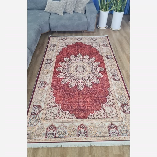 فرشینه | فرش چاپی برند حسن نیا چاپی هازان ترک طرح سنتی A174 (پس کرایه) فرشینه | فرش چاپی برند حسن نیا چاپی هازان ترک طرح سنتی A174 (پس کرایه) - Image 4