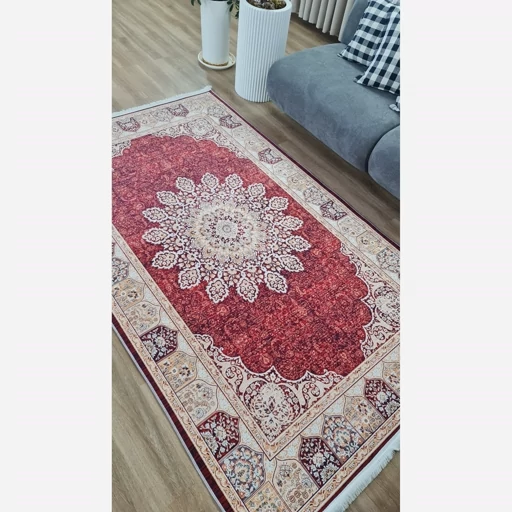 فرشینه | فرش چاپی برند حسن نیا چاپی هازان ترک طرح سنتی A174 (پس کرایه) فرشینه | فرش چاپی برند حسن نیا چاپی هازان ترک طرح سنتی A174 (پس کرایه) - Image 7
