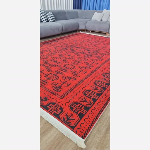 فرشینه | فرش چاپی برند حسن نیا چاپی هازان ترک قشقایی سنتی لاکی U452 (پس کرایه) فرشینه | فرش چاپی برند حسن نیا چاپی هازان ترک قشقایی سنتی لاکی U452 (پس کرایه) - Image 4