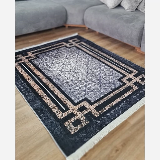 فرشینه | فرش چاپی برند حسن نیا چاپی هازان ترک زمینه تیره h431 (پس کرایه) فرشینه | فرش چاپی برند حسن نیا چاپی هازان ترک زمینه تیره h431 (پس کرایه) - Image 3