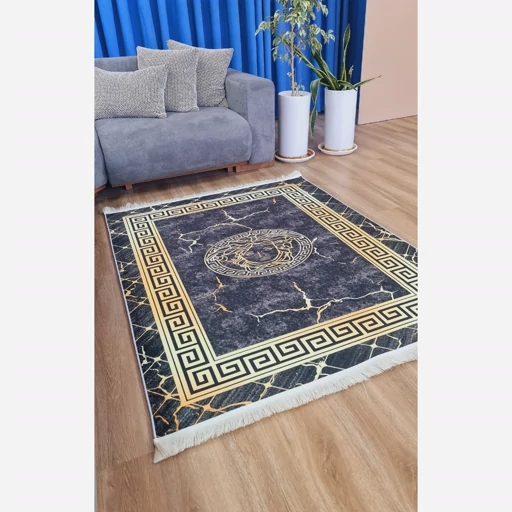 فرشینه | فرش چاپی برند حسن نیا مدرن هازان ترک طرح ورساچه h481 (پس کرایه) فرشینه | فرش چاپی برند حسن نیا مدرن هازان ترک طرح ورساچه h481 (پس کرایه) - Image 5