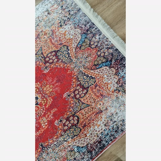 فرشینه | فرش چاپی برند حسن نیا چاپی مخمل شنل طرح سنتی وینتیج h236 (پس کرایه) فرشینه | فرش چاپی برند حسن نیا چاپی مخمل شنل طرح سنتی وینتیج h236 (پس کرایه) - Image 6