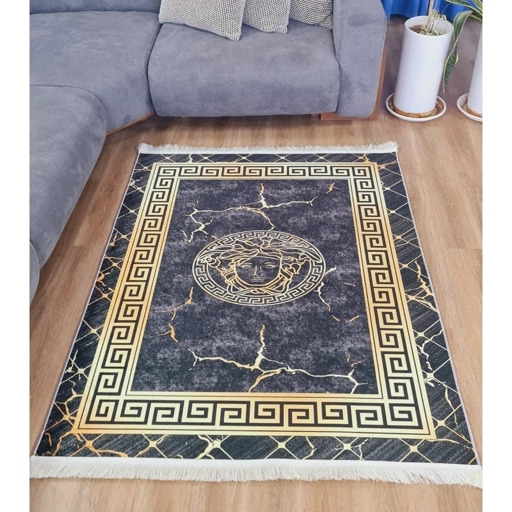فرشینه | فرش چاپی برند حسن نیا مدرن هازان ترک طرح ورساچه h481 (پس کرایه) فرشینه | فرش چاپی برند حسن نیا مدرن هازان ترک طرح ورساچه h481 (پس کرایه) - Image 2