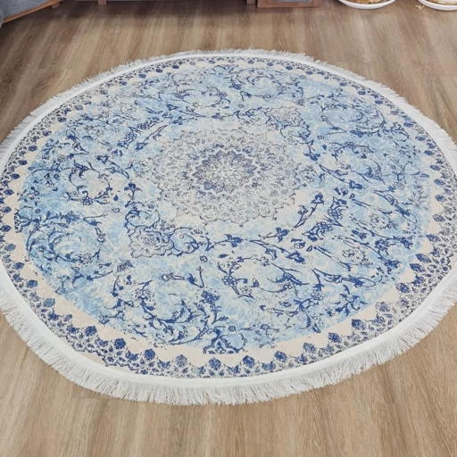 فرشینه | فرش چاپی برند حسن نیا چاپی مخمل گرد رنگ آبی کد C23 (پس کرایه) فرشینه | فرش چاپی برند حسن نیا چاپی مخمل گرد رنگ آبی کد C23 (پس کرایه)