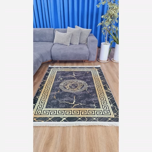 فرشینه | فرش چاپی برند حسن نیا مدرن هازان ترک طرح ورساچه h481 (پس کرایه) فرشینه | فرش چاپی برند حسن نیا مدرن هازان ترک طرح ورساچه h481 (پس کرایه) - Image 4