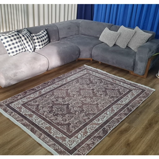 فرشینه | فرش چاپی برند حسن نیا چاپی مخمل طرح مدرن نسکافه ایh460 (پس کرایه) فرشینه | فرش چاپی برند حسن نیا چاپی مخمل طرح مدرن نسکافه ایh460 (پس کرایه) - Image 6
