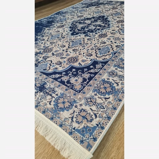 فرشینه | فرش چاپی برند حسن نیا چاپی هازان ترک وینتیج سرمه ای M248 (پس کرایه) فرشینه | فرش چاپی برند حسن نیا چاپی هازان ترک وینتیج سرمه ای M248 (پس کرایه) - Image 8
