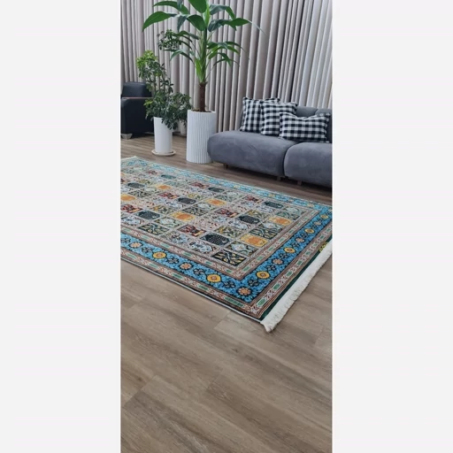 فرشینه | فرش چاپی برند حسن نیا هازان ترک طرح سنتی خشتی F 113 (پس کرایه) فرشینه | فرش چاپی برند حسن نیا هازان ترک طرح سنتی خشتی F 113 (پس کرایه) - Image 5