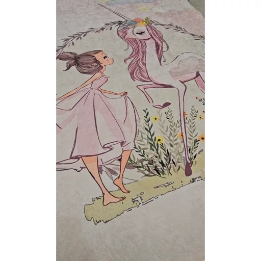 فرشینه | فرش چاپی برند حسن نیا کودک دخترانه طرح اسب تک شاخ زمینه صورتی کد C165 (پس کرایه) فرشینه | فرش چاپی برند حسن نیا کودک دخترانه طرح اسب تک شاخ زمینه صورتی کد C165 (پس کرایه) - Image 2