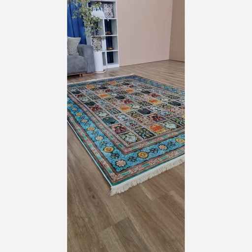 فرشینه | فرش چاپی برند حسن نیا هازان ترک طرح سنتی خشتی F 113 (پس کرایه) فرشینه | فرش چاپی برند حسن نیا هازان ترک طرح سنتی خشتی F 113 (پس کرایه) - Image 7