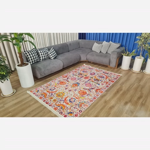 فرشینه | فرش چاپی برند حسن نیا چاپی هازان ترک طرح ابریشمی سنتی 093 (پس کرایه) فرشینه | فرش چاپی برند حسن نیا چاپی هازان ترک طرح ابریشمی سنتی 093 (پس کرایه) - Image 9